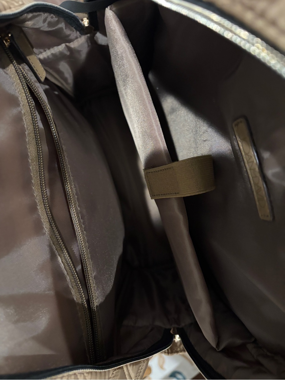 Joan David Quilted Backpack - Taupe/ Brown - Picture 3 of 7